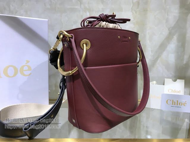 Chloe女包 克洛伊經典Roy抽繩圓環大號水桶包 Chole手提肩背斜挎包  jjh1317
